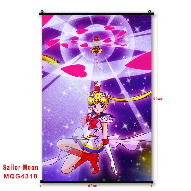 sailormoon black Plastic rod Cloth painting Wall Scroll 60X90CM  MQG-4318