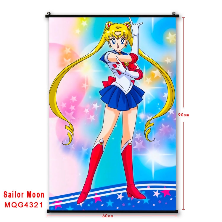 sailormoon black Plastic rod Cloth painting Wall Scroll 60X90CM MQG-4321