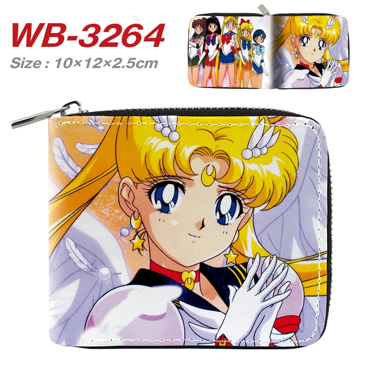 sailormoon Anime Full Color Short All Inclusive Zipper Wallet 10x12x2.5cm WB-3264A