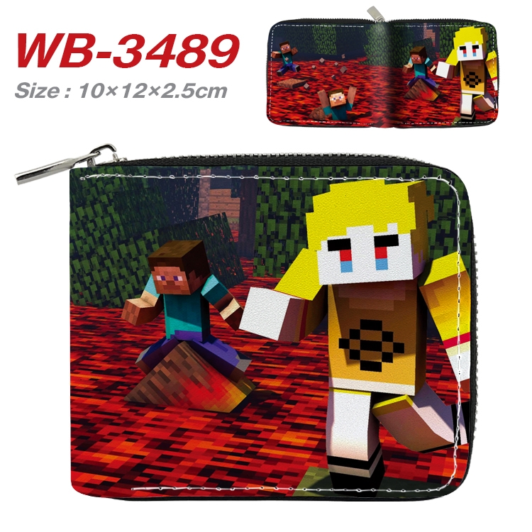 Minecraft Anime Full Color Short All Inclusive Zipper Wallet 10x12x2.5cm WB-3489A