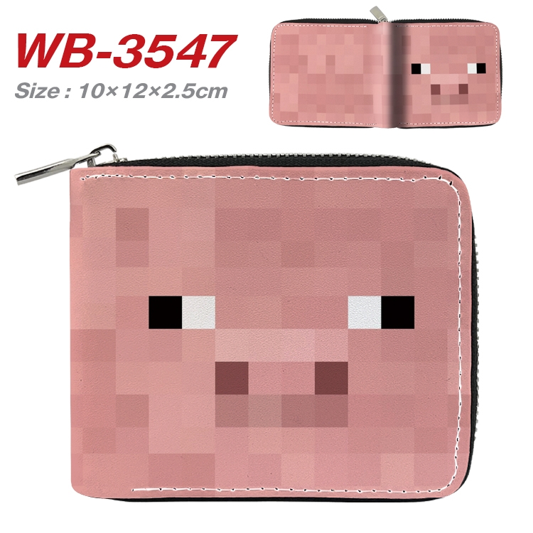 Minecraft Anime Full Color Short All Inclusive Zipper Wallet 10x12x2.5cm WB-3547A