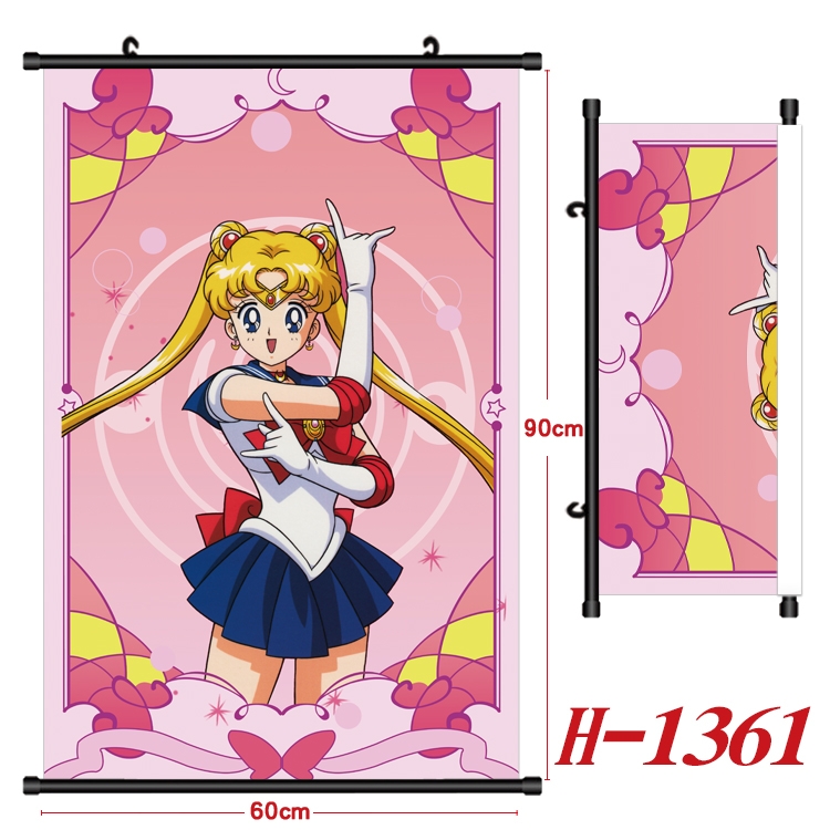 sailormoon  Anime Black Plastic Rod Canvas Painting 60X90CM  H1361