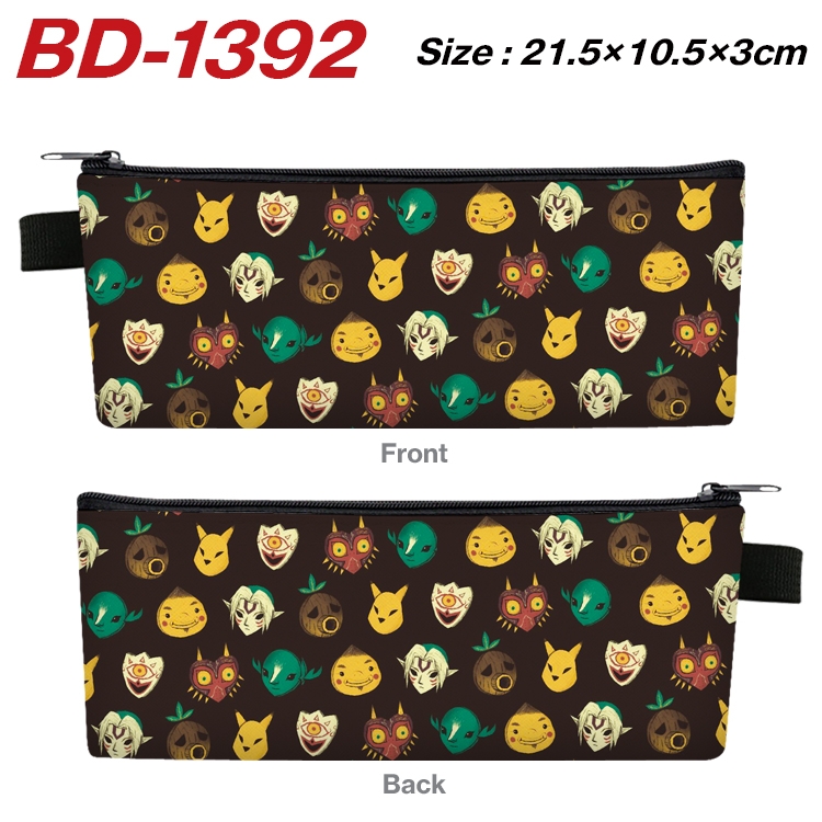 The Legend of Zelda Anime Peripheral PU Leather Zipper Pencil Case Stationery Box 21.5X10.5X3CM BD-1392