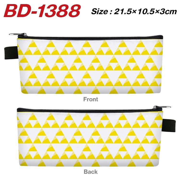 The Legend of Zelda Anime Peripheral PU Leather Zipper Pencil Case Stationery Box 21.5X10.5X3CM BD-1388