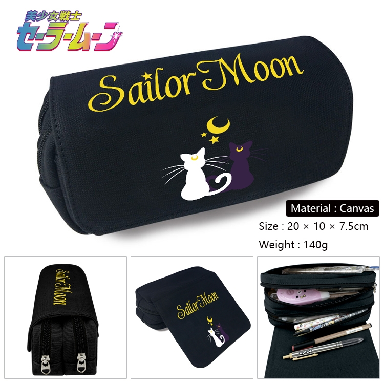  sailormoon Anime Multifunctional Canvas Cosmetic Bag Pen Case Stationery Box 20x10x7.5cm