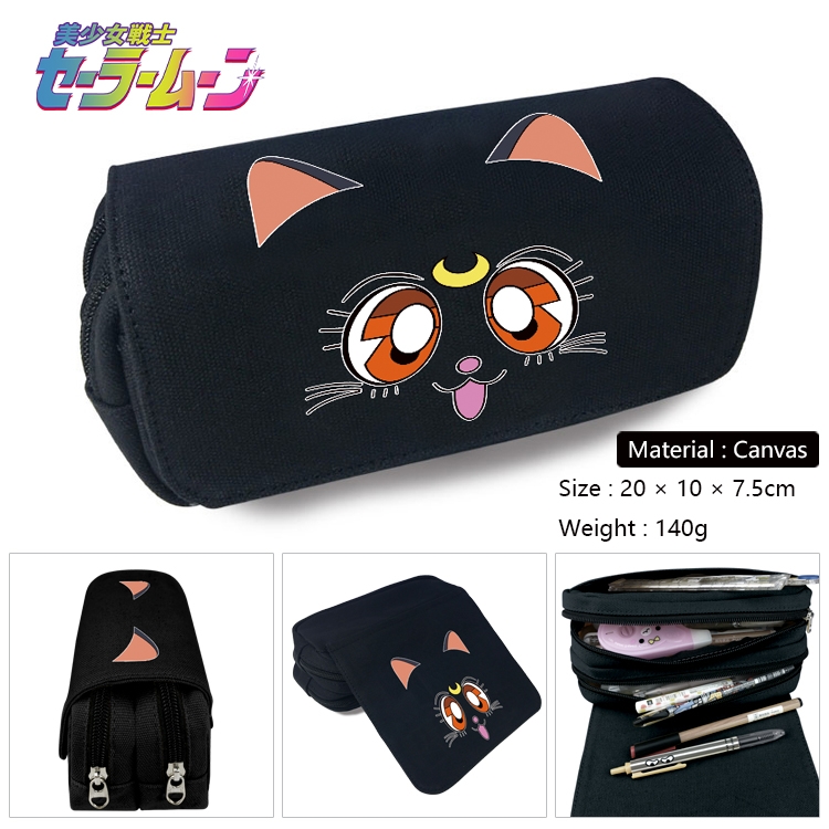  sailormoon Anime Multifunctional Canvas Cosmetic Bag Pen Case Stationery Box 20x10x7.5cm