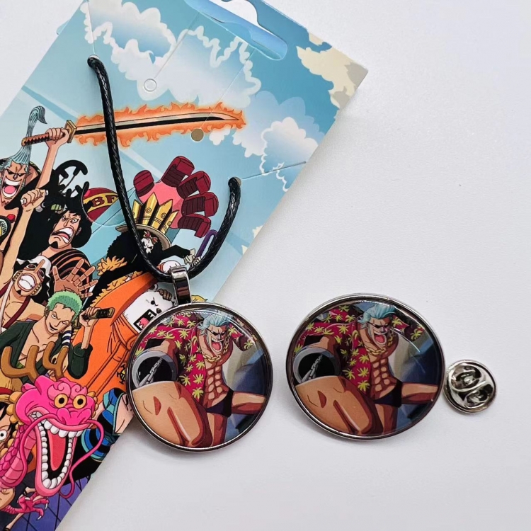 One Piece Anime Cartoon Necklace Brooch Badge 2 Piece Set 416