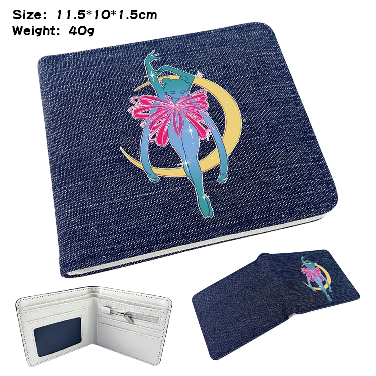 sailormoon Anime Peripheral Denim Coloring Book Wallet 11.5X10X1.5CM 40g