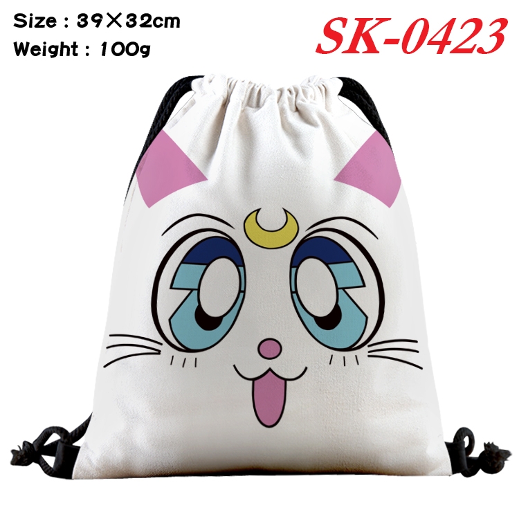 sailormoon cartoon Waterproof Nylon Full Color Drawstring Pocket 39x32cm SK-0423