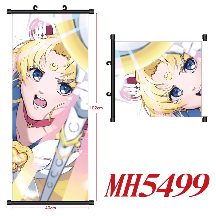 sailormoon Anime black Plastic rod Cloth painting Wall Scroll 40X102CM MH5499