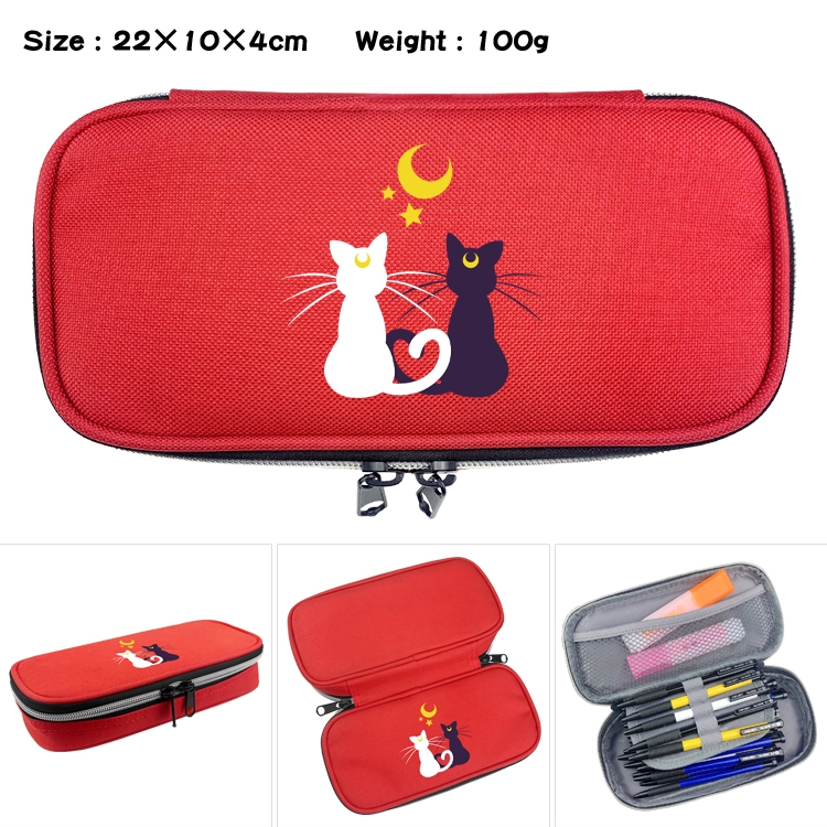 sailormoon Anime Waterproof canvas zipper clamshell pencil case pencil case 22x10x4cm