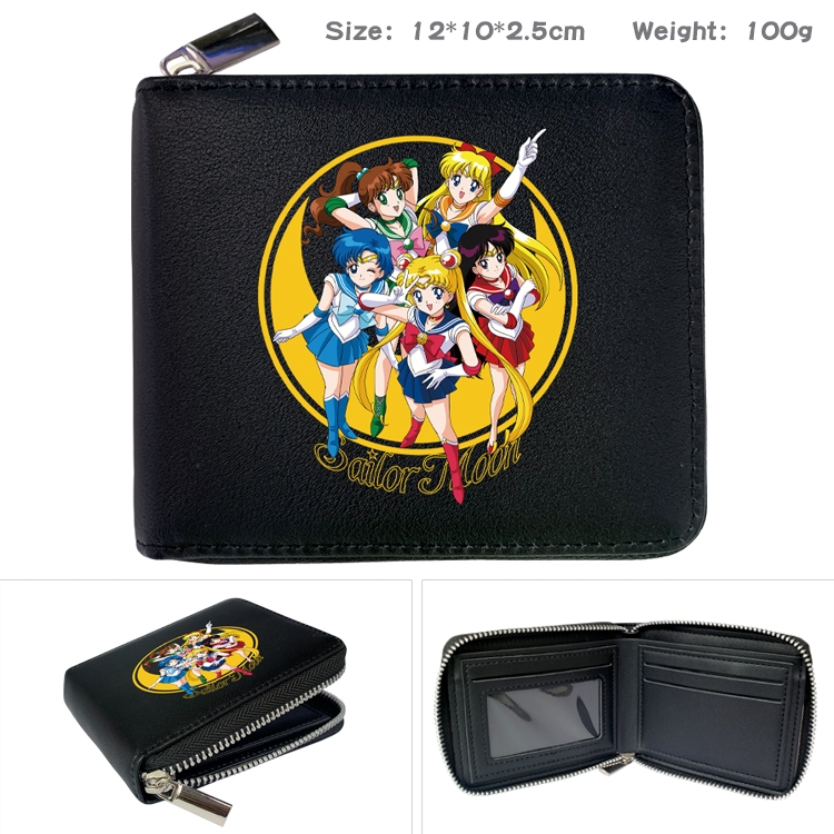 sailormoon Anime Full Color Short All Inclusive Zipper Wallet 10x12x2.5cm