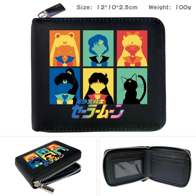 sailormoon Anime Full Color Short All Inclusive Zipper Wallet 10x12x2.5cm