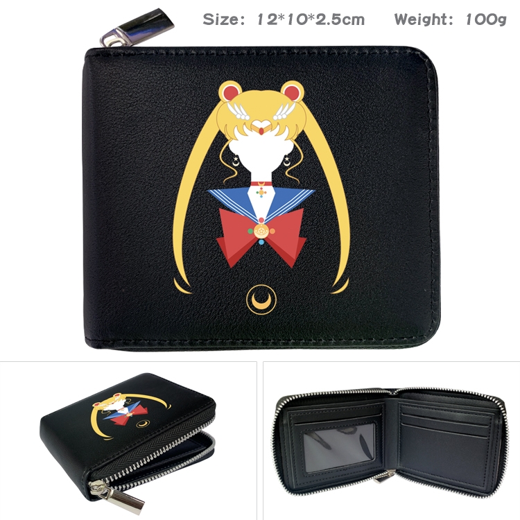 sailormoon Anime Full Color Short All Inclusive Zipper Wallet 10x12x2.5cm