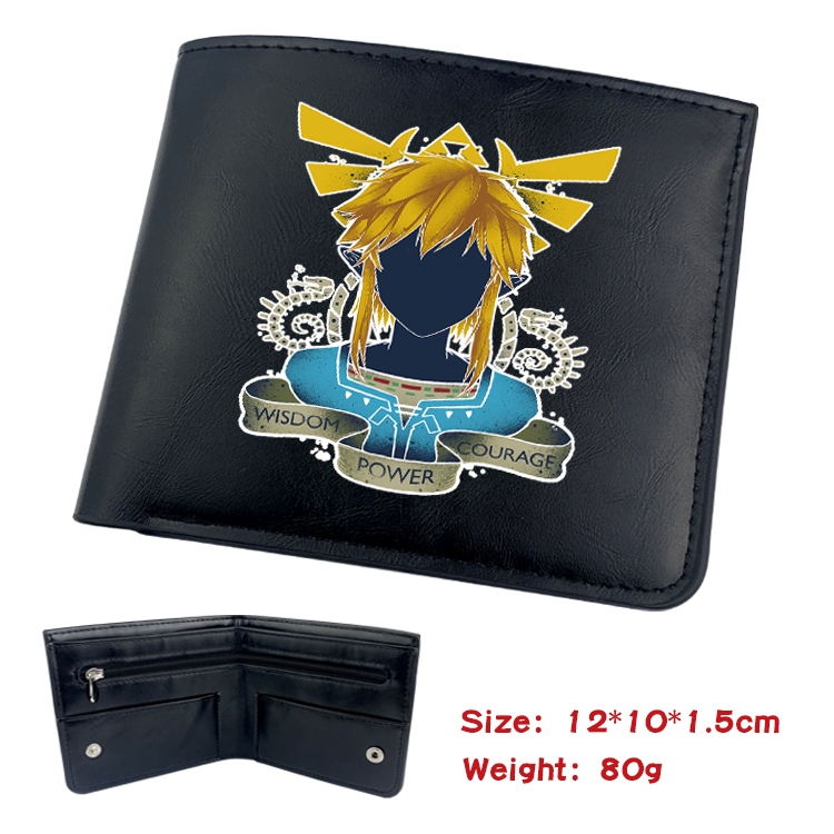 The Legend of Zelda Anime inner buckle magnetic buckle two fold wallet 22.5X13.5CM