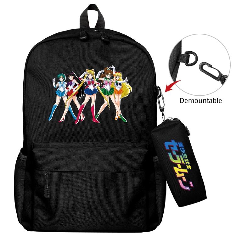 sailormoon Anime Backpack School Bag  Small Pencil Case Set 43X35X12CM