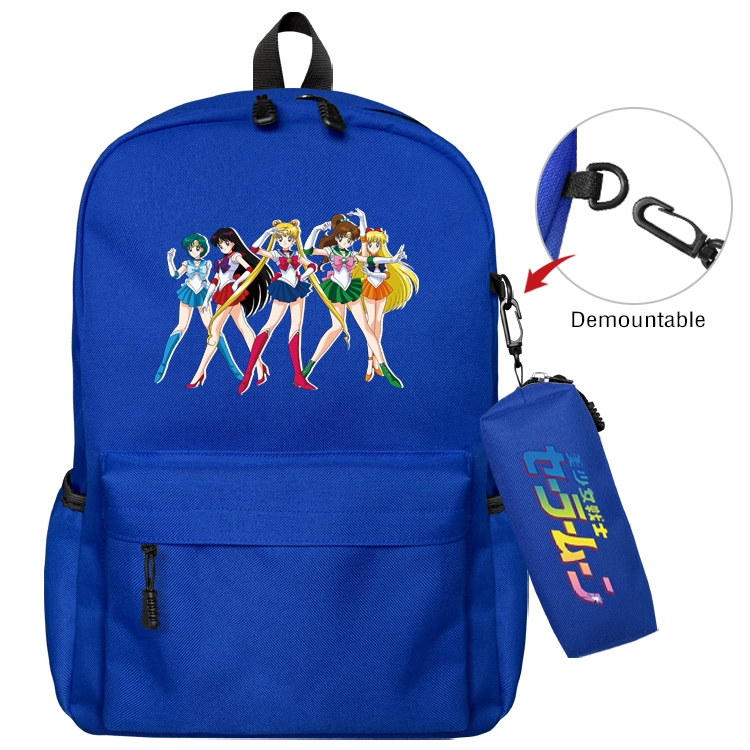 sailormoon Anime Backpack School Bag  Small Pencil Case Set 43X35X12CM