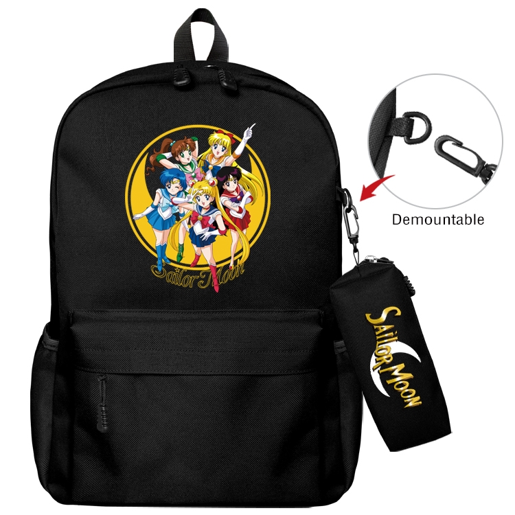 sailormoon Anime Backpack School Bag  Small Pencil Case Set 43X35X12CM