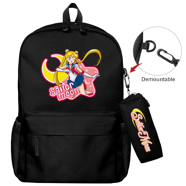 sailormoon Anime Backpack School Bag  Small Pencil Case Set 43X35X12CM