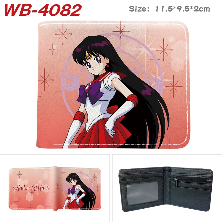 sailormoon Full color pu leather half fold short wallet wallet 11.5X9.5X2CM WB-4082A