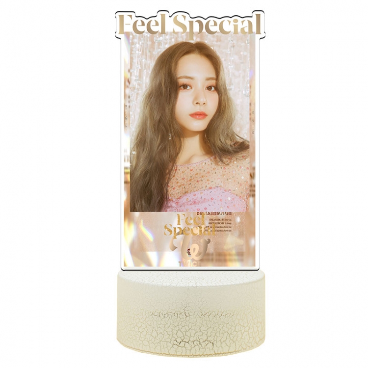 Twice Feel Special Color Acrylic Night Light 16 Color-changing Remote Control USB Interface Box Set 19X7X4CM white crack