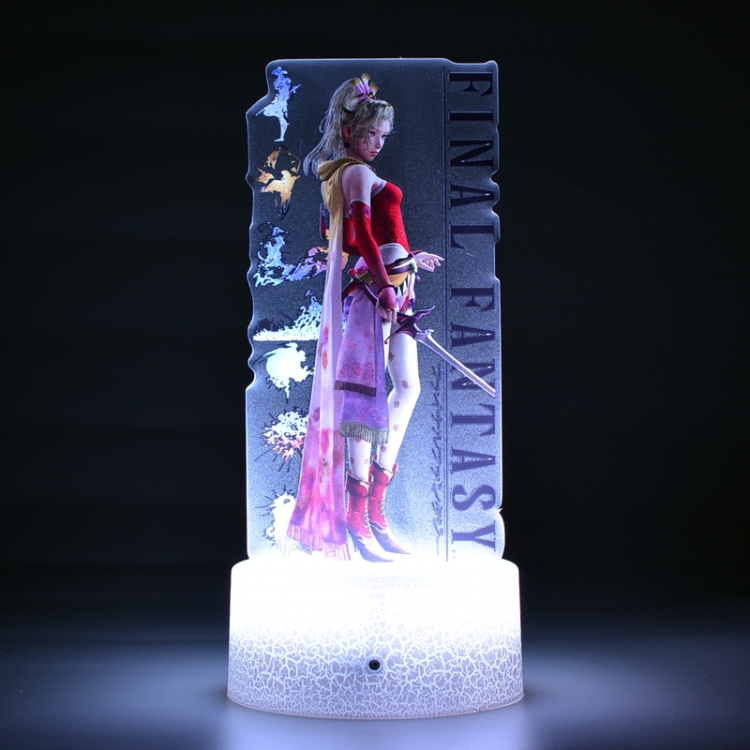 Final Fantasy Color Acrylic Night Light 16 Color-changing Remote Control USB Interface Box Set 19X7X4CM white cracked ba