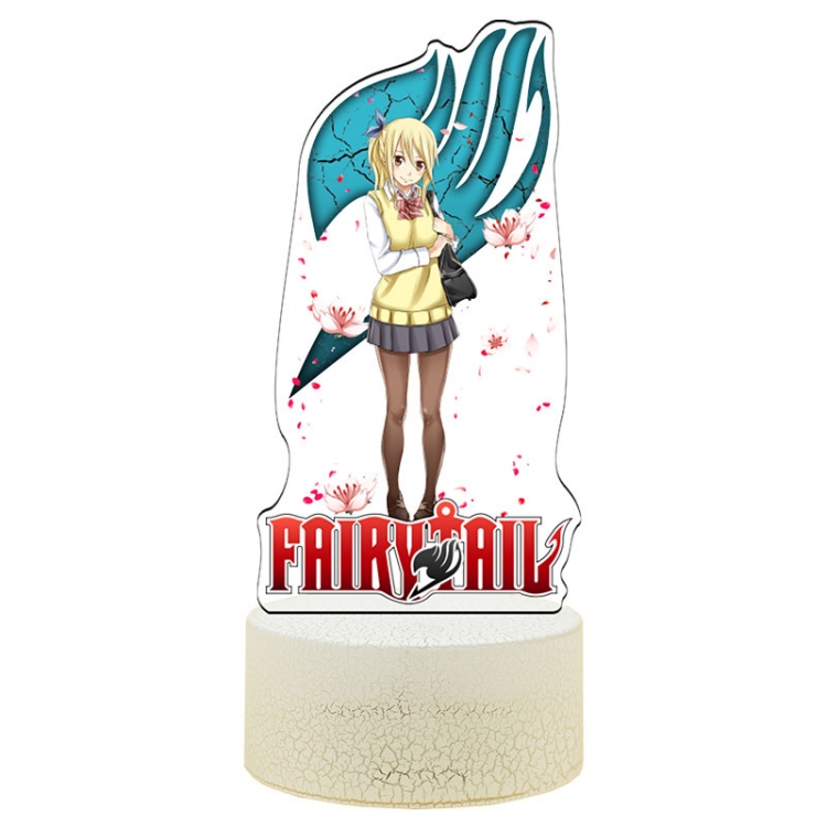 Fairy tail Acrylic Night Light 16 Color-changing Remote Control USB Interface Box Set 19X7X4CM white cracked base