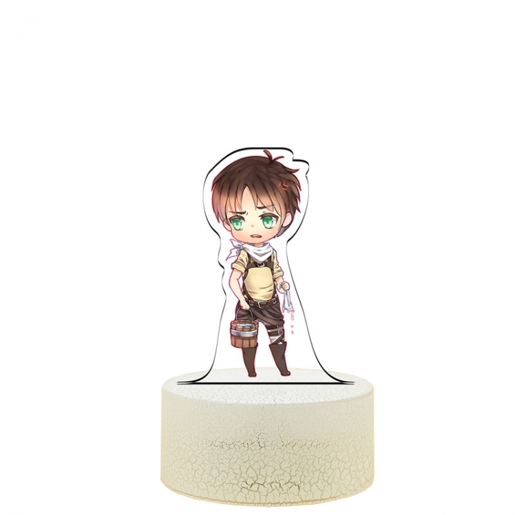 Shingeki no Kyojin Q version Acrylic night light 16 kinds of color changing USB interface box 14X7X4CM white  base