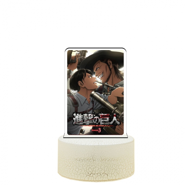 Shingeki no Kyojin Acrylic night light 16 kinds of color changing USB interface box 14X7X4CM white base