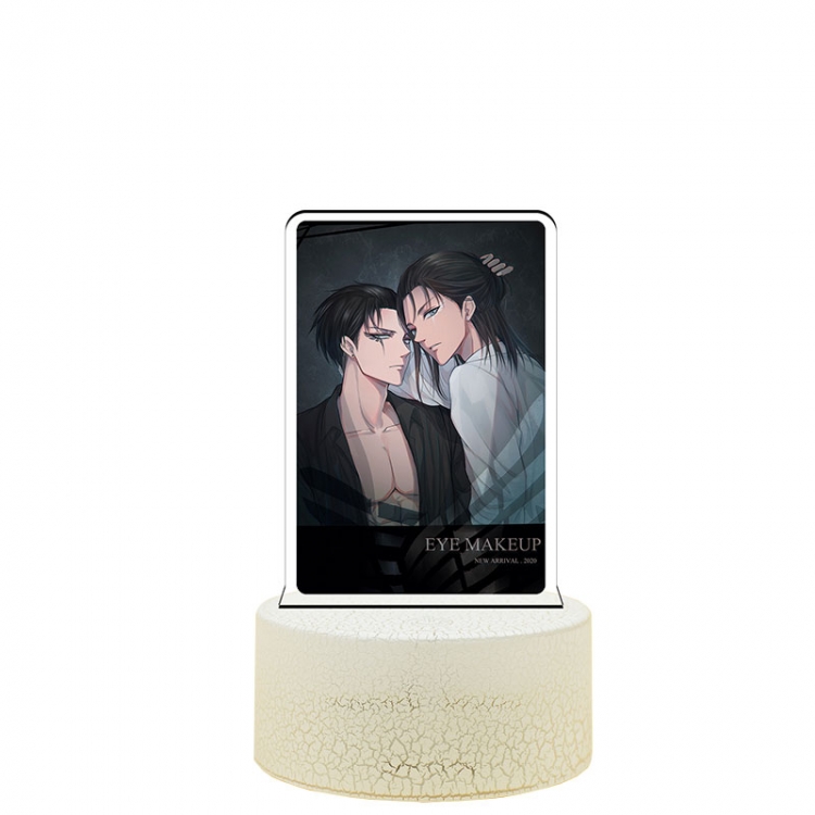 Shingeki no Kyojin Acrylic night light 16 kinds of color changing USB interface box 14X7X4CM white base