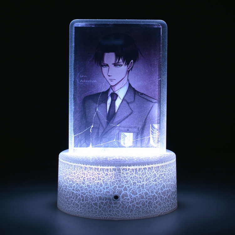 Shingeki no Kyojin Acrylic night light 16 kinds of color changing USB interface box 14X7X4CM white base