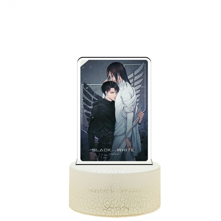 Shingeki no Kyojin Acrylic night light 16 kinds of color changing USB interface box 14X7X4CM white base