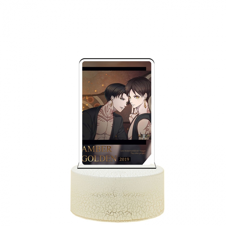 Shingeki no Kyojin Acrylic night light 16 kinds of color changing USB interface box 14X7X4CM white base