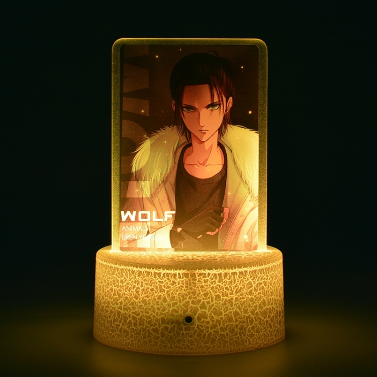 Shingeki no Kyojin Acrylic night light 16 kinds of color changing USB interface box 14X7X4CM white base