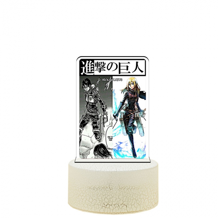 Shingeki no Kyojin Acrylic night light 16 kinds of color changing USB interface box 14X7X4CM white base