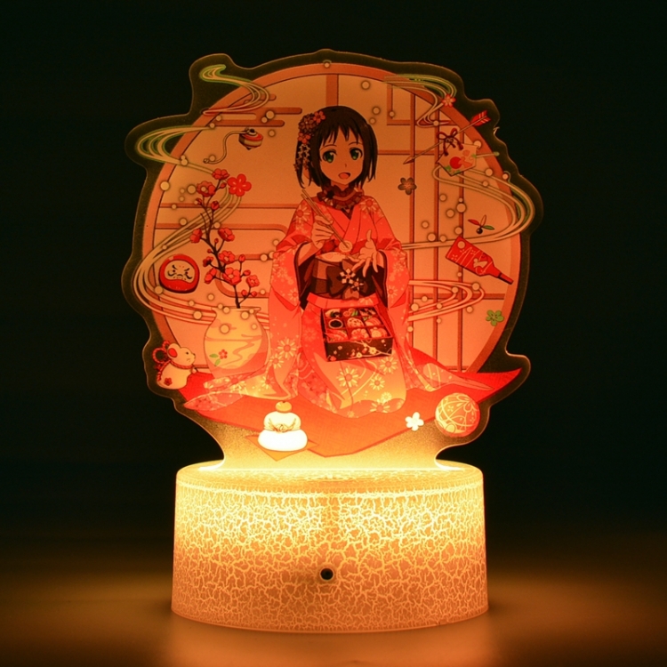 Sword Art Online Acrylic Night Light 16 Color-changing USB Interface Box Set 19X7X4CM white base