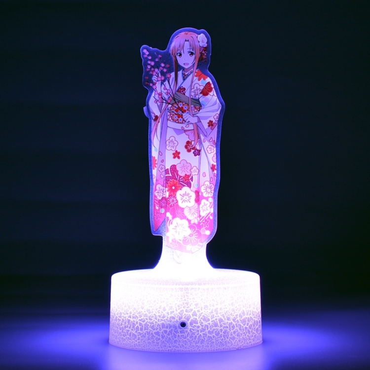 Sword Art Online Acrylic Night Light 16 Color-changing USB Interface Box Set 19X7X4CM white base