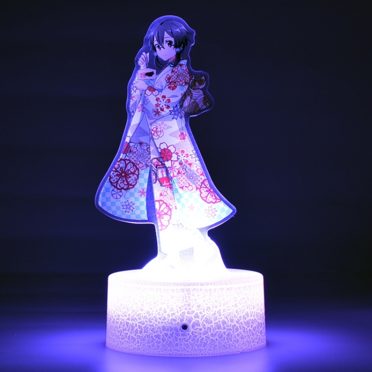 Sword Art Online Acrylic Night Light 16 Color-changing USB Interface Box Set 19X7X4CM white base