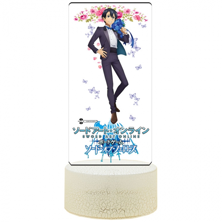 Sword Art Online Acrylic Night Light 16 Color-changing USB Interface Box Set 19X7X4CM white base