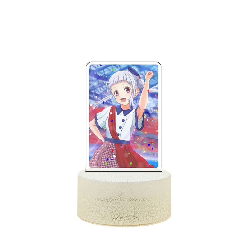 Love Live Acrylic night light 16 kinds of color changing USB interface box 14X7X4CM white base