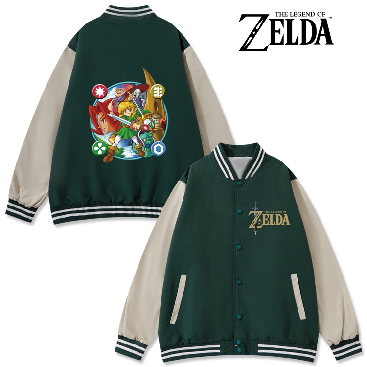 The Legend of Zelda Anime color blocking button top coat from M to 3XL