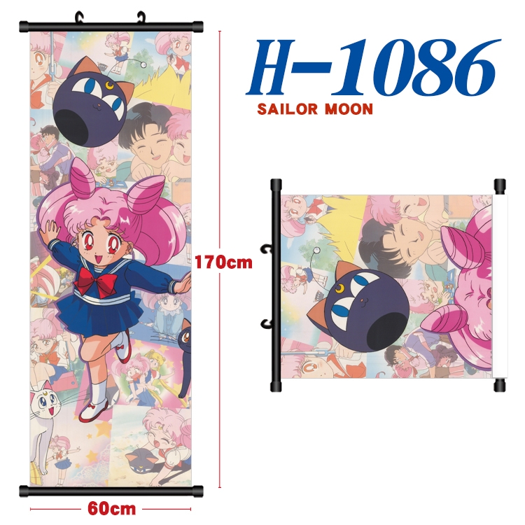 sailormoon Black plastic rod cloth hanging canvas painting 60x170cm H-1086A