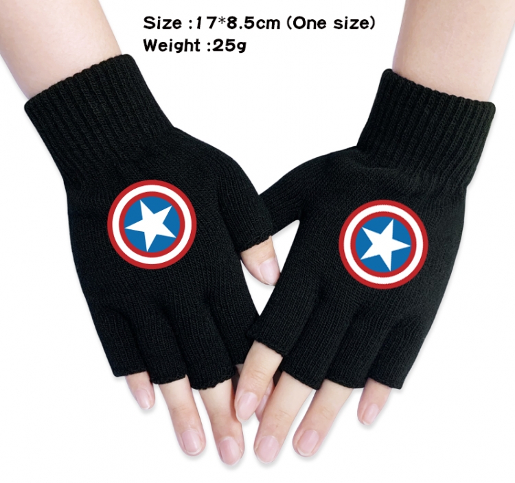 Superhero Movie Anime knitted half finger gloves 17x8.5cm