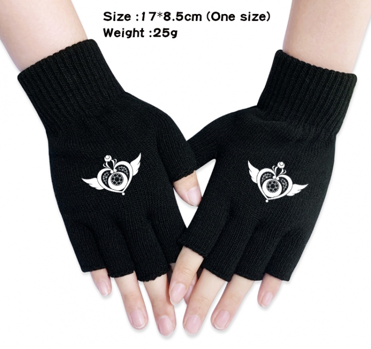 sailormoon Anime knitted half finger gloves 17x8.5cm