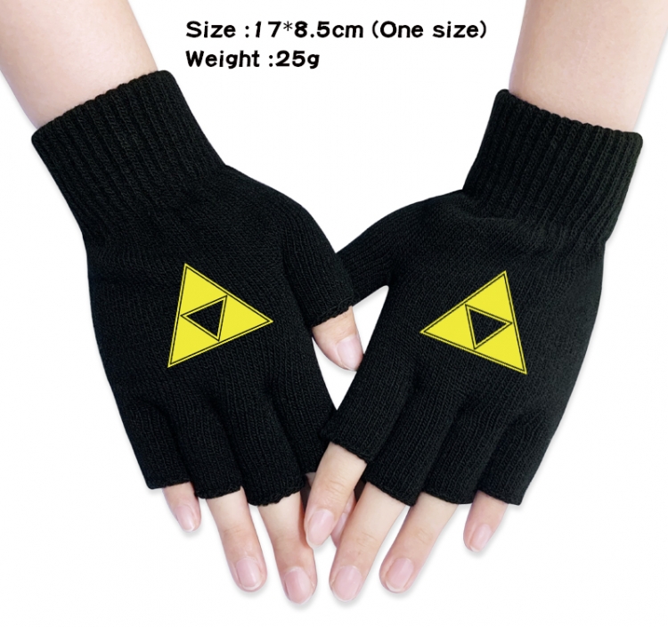 The Legend of Zelda Anime knitted half finger gloves 17x8.5cm