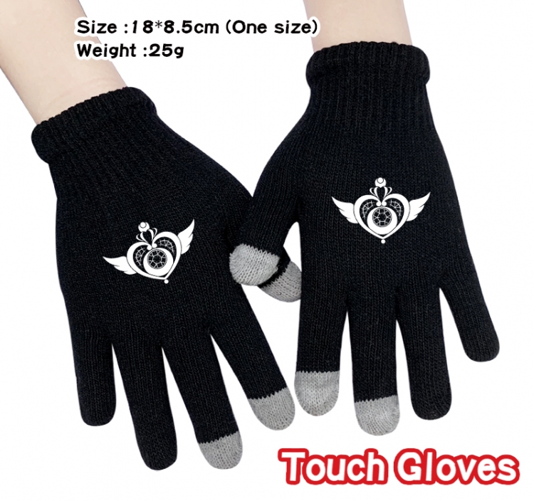 sailormoon Anime touch screen knitting all finger gloves 18X8.5CM