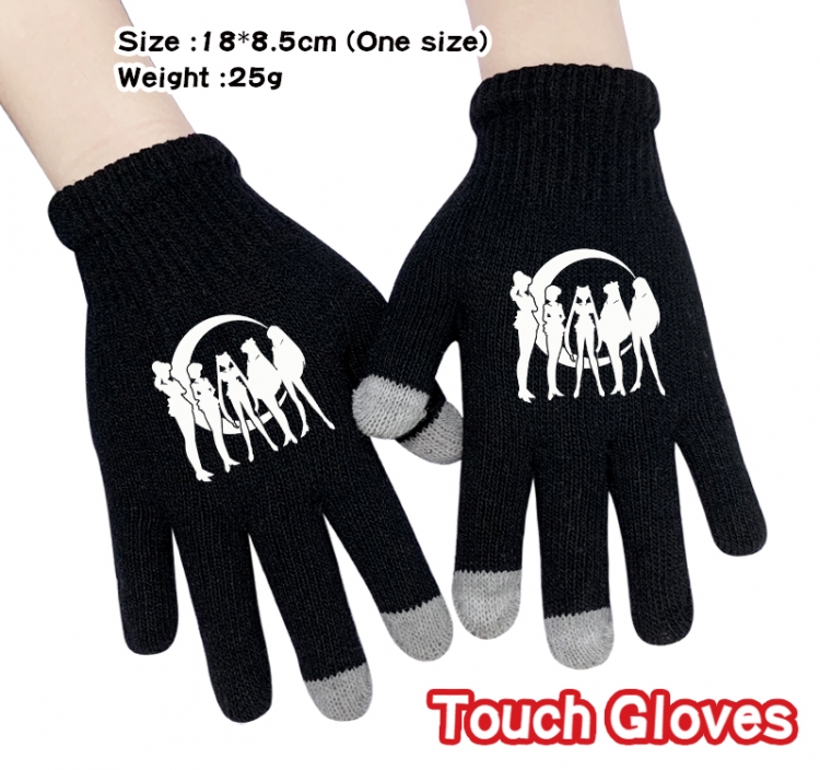 sailormoon Anime touch screen knitting all finger gloves 18X8.5CM