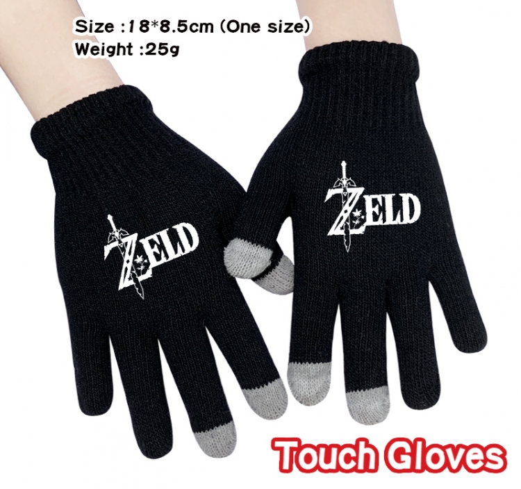 The Legend of Zelda Anime touch screen knitting all finger gloves 18X8.5CM