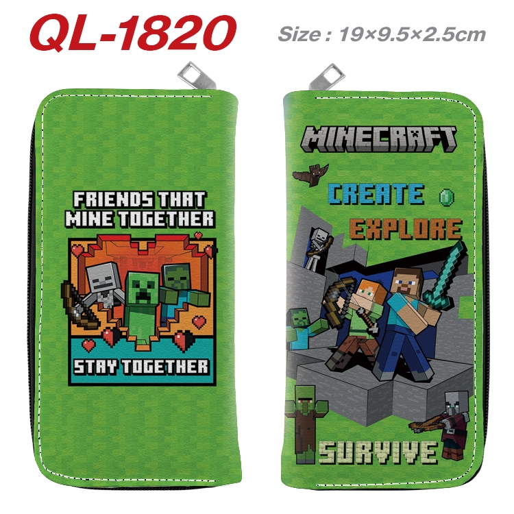 Minecraft Animation perimeter long zipper wallet 19.5x9.5x2.5cm  QL-1820