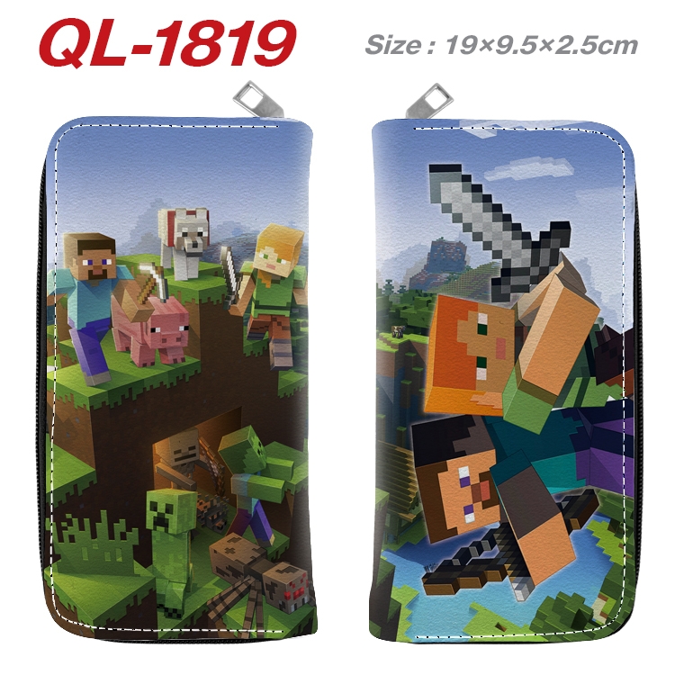 Minecraft Animation perimeter long zipper wallet 19.5x9.5x2.5cm  QL-1819